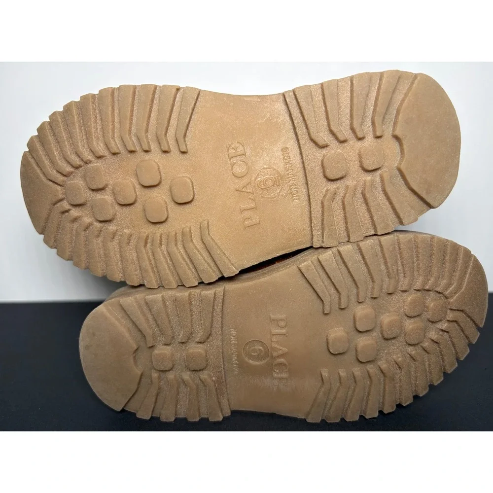 The Children's Place Boys‎ Faux Leather Lace Up Tan / Brown boots - Toddler 5C